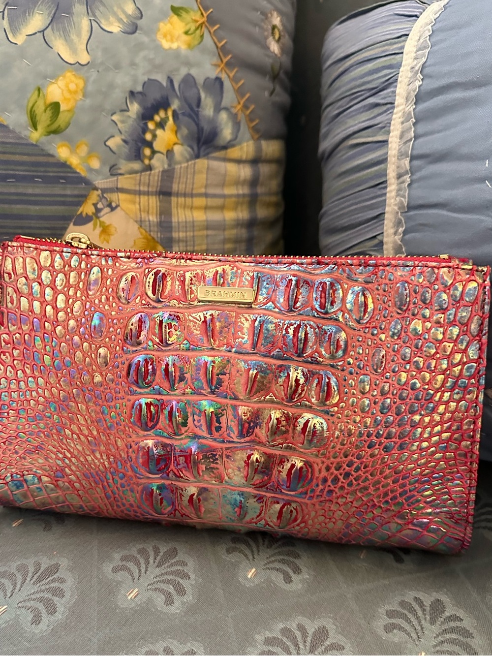 SALE TODAY Brahmin Magenta Wonderland Daisy Wristlet see below